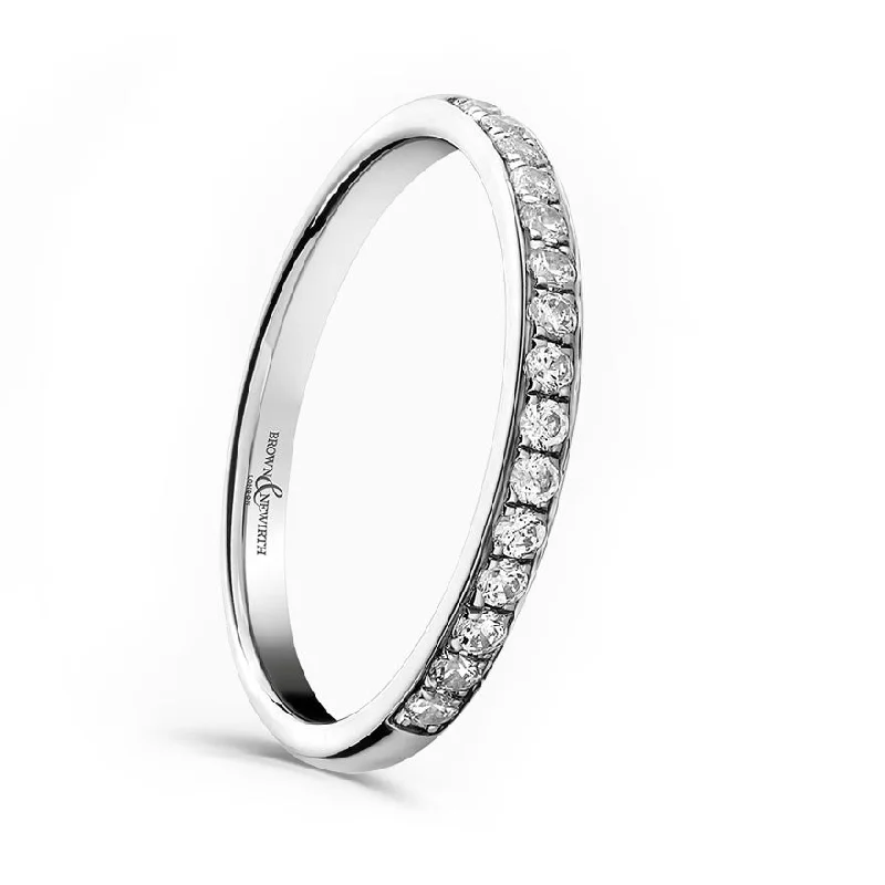 Comfort - Fit Wedding Bands for All - Day WearPlatinum 0.20ct Round Brilliant Cut Diamond Grain Set Half Eternity Ring