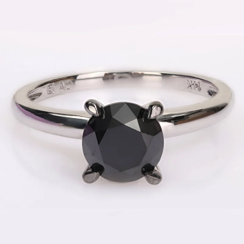 Vintage - Inspired Diamond Rings with Filigree WorkMiadora 3ct TDW Black Diamond Solitaire Engagement Ring in 14k White Gold