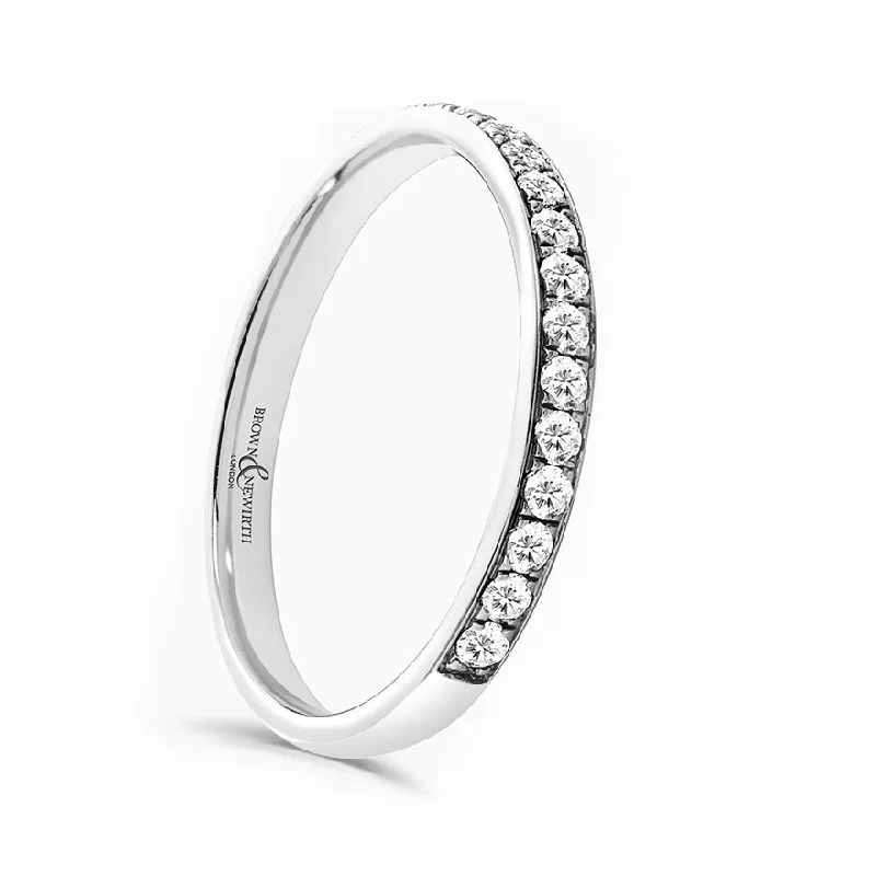 Custom - Engraved Wedding Bands with a Special MessagePlatinum 0.25ct Round Brilliant Diamond Grain Set Half Eternity Ring