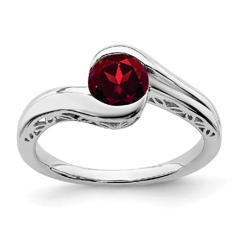 Amethyst Gemstone Rings in a Vintage - Style Setting10k White Gold Garnet Bypass Ring