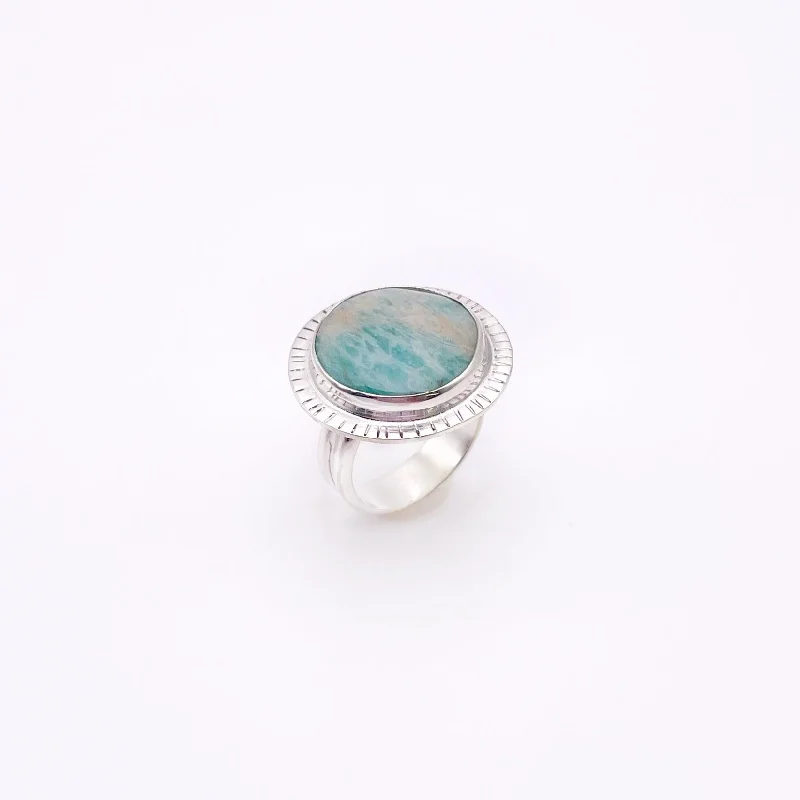 Sapphire Gemstone Rings in a Cathedral SettingSundance Amazonite Ring | Size 5.5