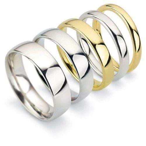 Custom - Engraved Wedding Bands with a Special MessageMens Medium Court Shape Wedding Ring - Gold Platinum Palladium - 4-6mm