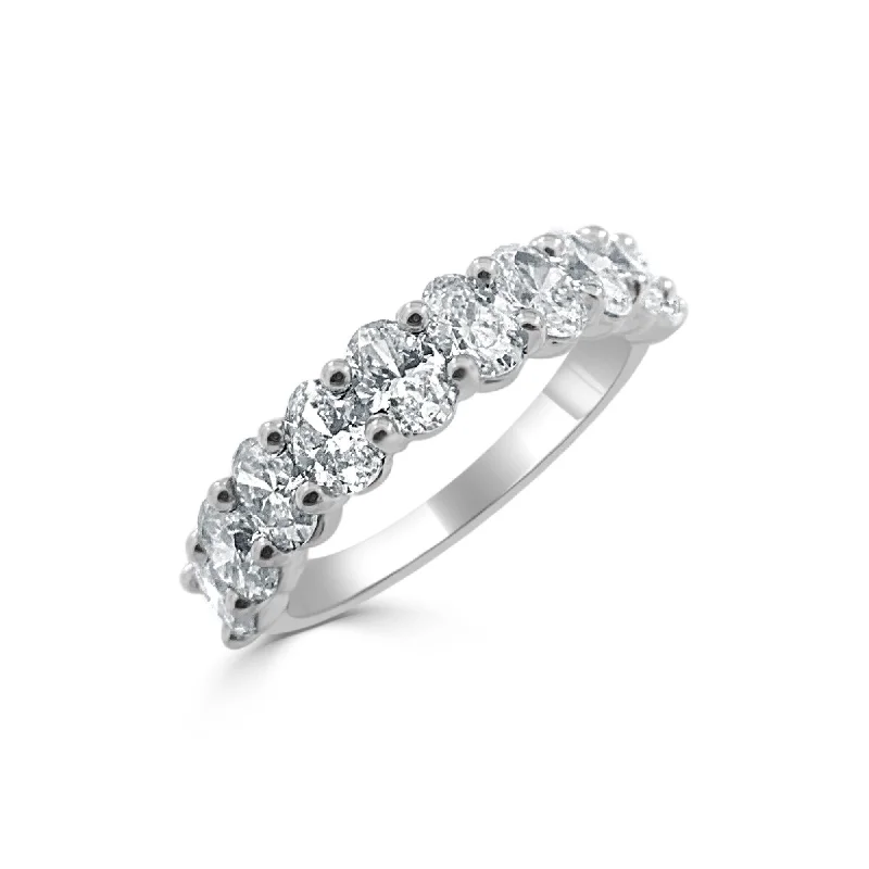 Solitaire Diamond Rings in Platinum SettingsJoelle Diamond Oval Band 1/2 Way Around 2 CT TDW 14K White Gold