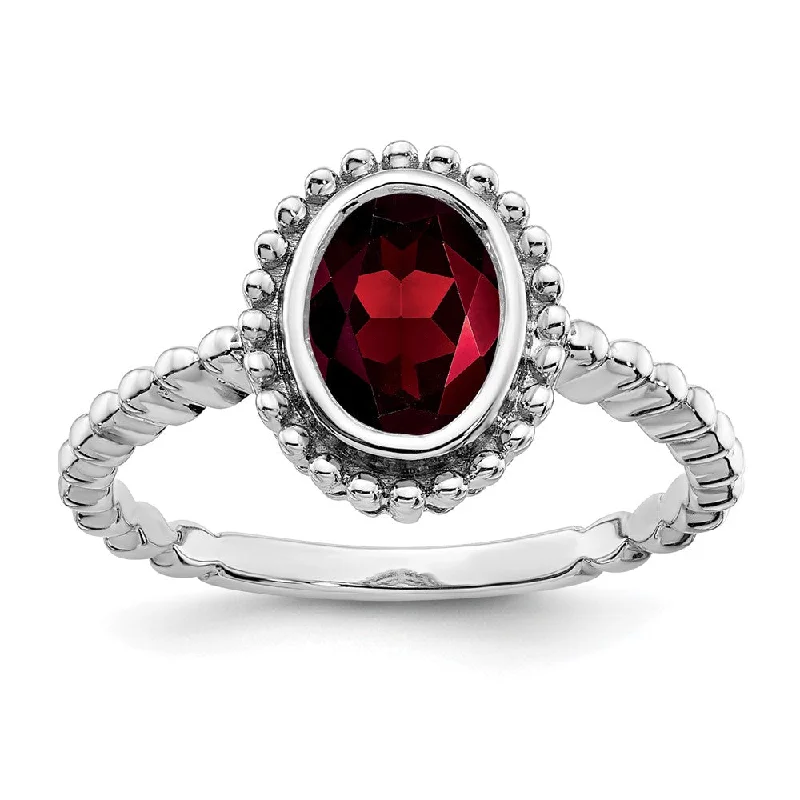 Sapphire Gemstone Rings in a Cathedral Setting10k White Gold Oval Garnet Ring