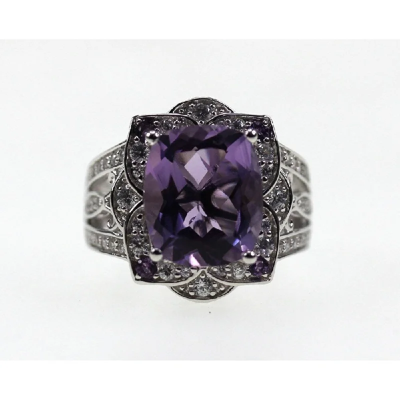 925 Sterling Silver African Amethyst Ring