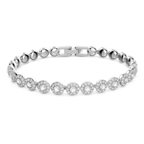 Comfort - Fit Wedding Bands for All - Day WearSwarovski Una Angelic Tennis Rhodium Plated Crystal Bracelet