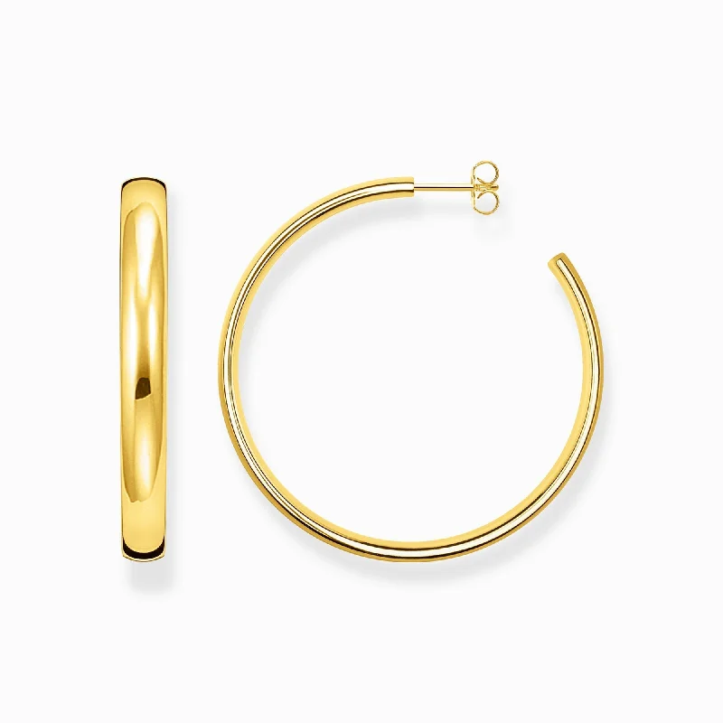 Comfort - Fit Wedding Bands for All - Day WearThomas Sabo Gold Plated Sterling Silver Large Hoop Earrings