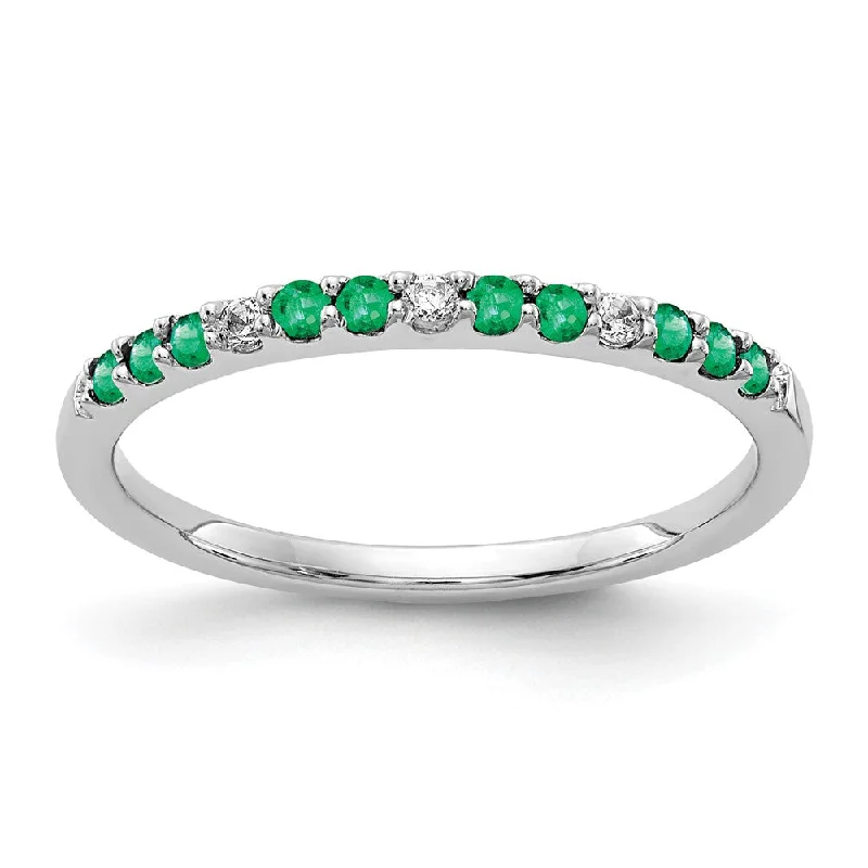 Ruby Gemstone Rings with Diamond Accents10k White Gold Diamond and Emerald Band