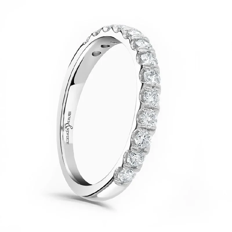 Two - Tone Wedding Bands in Gold and PlatinumPlatinum 0.50ct Round Brilliant Cut Diamond Claw Set Half Eternity Ring