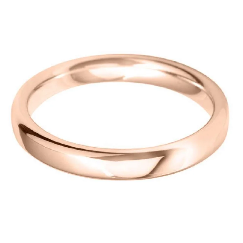 Two - Tone Wedding Bands in Gold and Platinum18ct Rose Gold 3mm Classic Court Ladies Wedding Ring