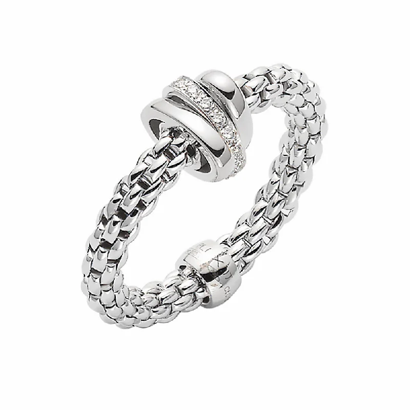 Solitaire Diamond Rings in Platinum SettingsFOPE 18ct White Gold Prima Flex-It 0.10ct Diamond Ring 74408AX_BB_B_BBB