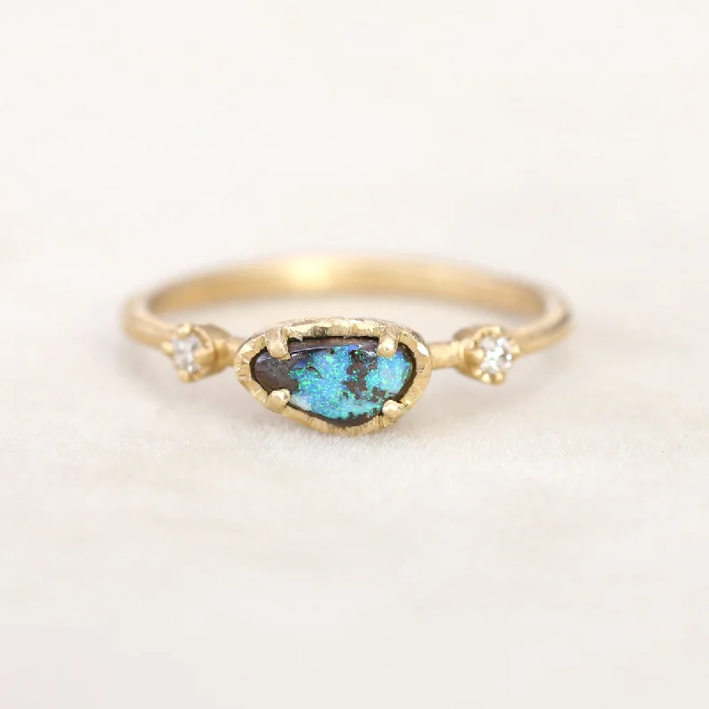 Comfort - Fit Wedding Bands for All - Day WearNEW! 18k Australian Boulder Opal Ring by Yasuko Azuma