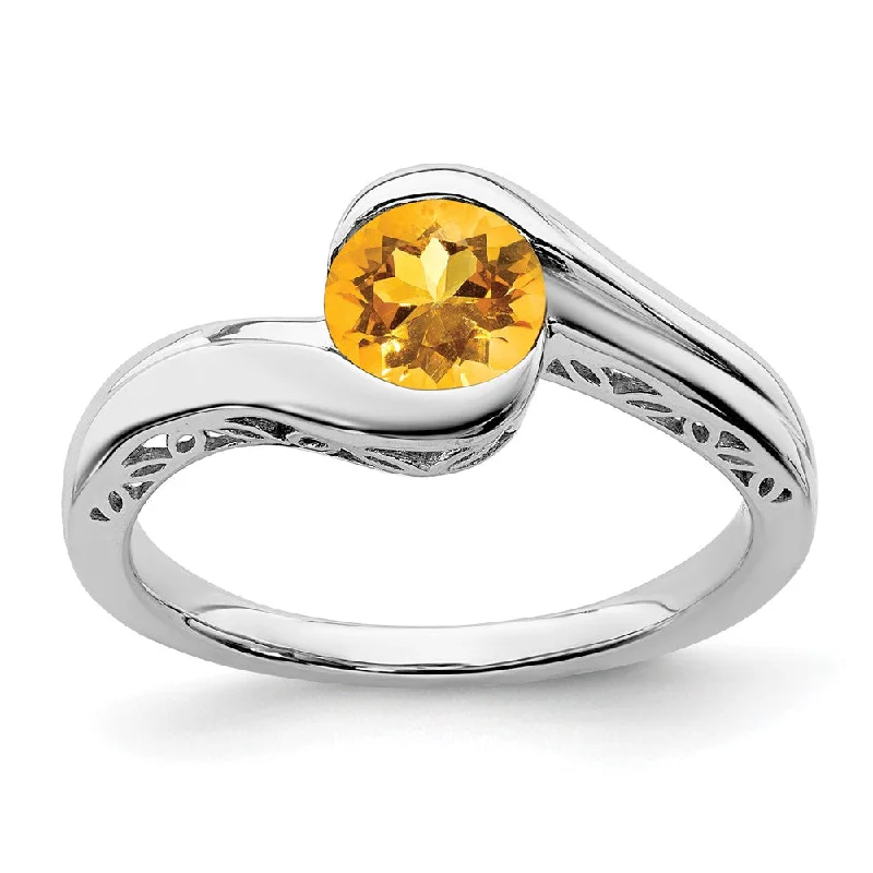 Ruby Gemstone Rings with Diamond Accents10k White Gold Citrine Bypass Ring