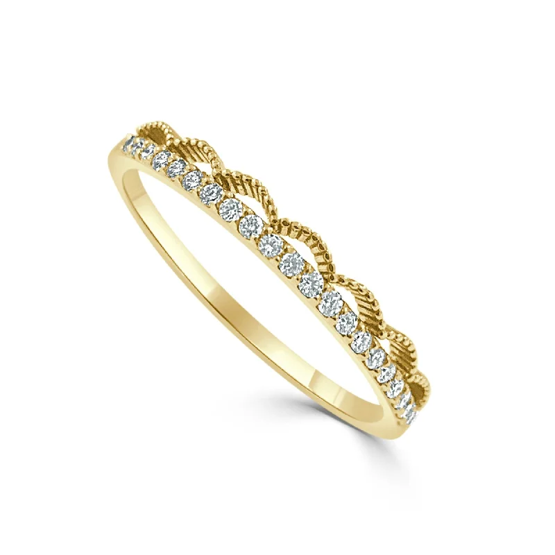 Vintage - Inspired Diamond Rings with Filigree WorkJoelle Diamond Ring 14K Gold 1/8ct TDW Diamond Band