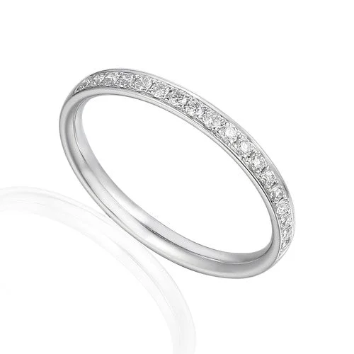 Two - Tone Wedding Bands in Gold and PlatinumPlatinum 0.20ct Round Brilliant Cut Diamond Channel Set Half Eternity Ring