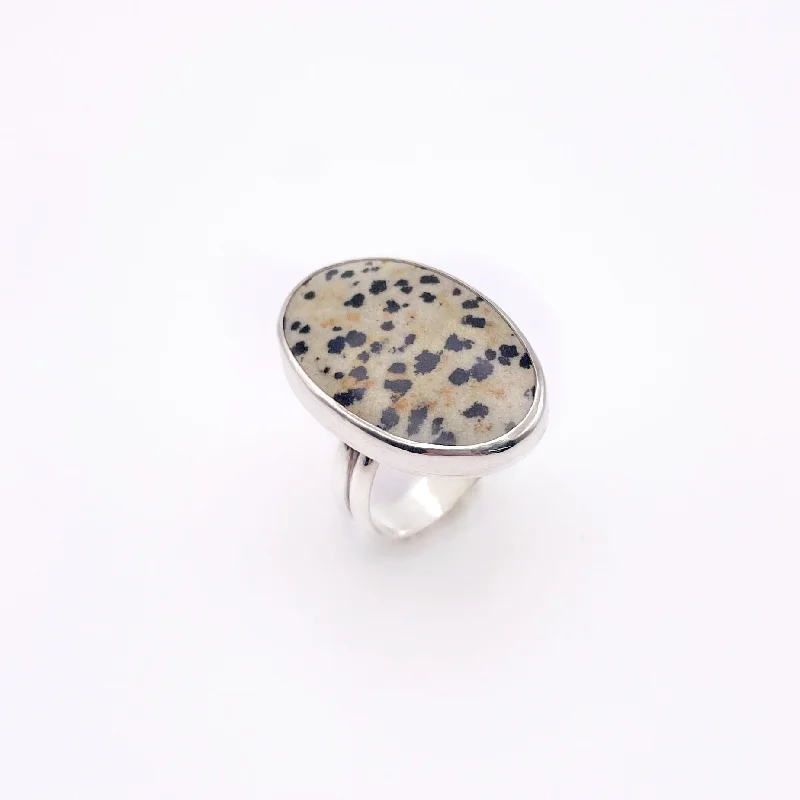 Ruby Gemstone Rings with Diamond AccentsAbundance Dalmatian Jasper Ring No. 01 | Size 9