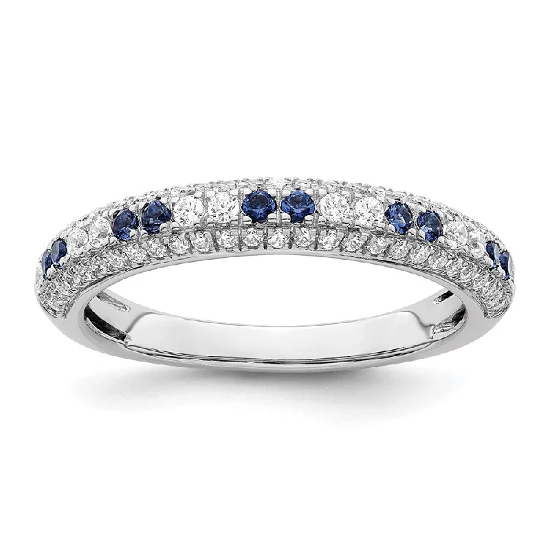 Ruby Gemstone Rings with Diamond Accents14k White Gold Polished Blue Sapphire and Diamond Ring