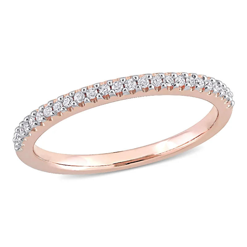 Three - Stone Diamond Rings with Princess - Cut DiamondsMiadora 14k Rose Gold 1/8ct TDW Diamond Stackable Eternity Band Ring