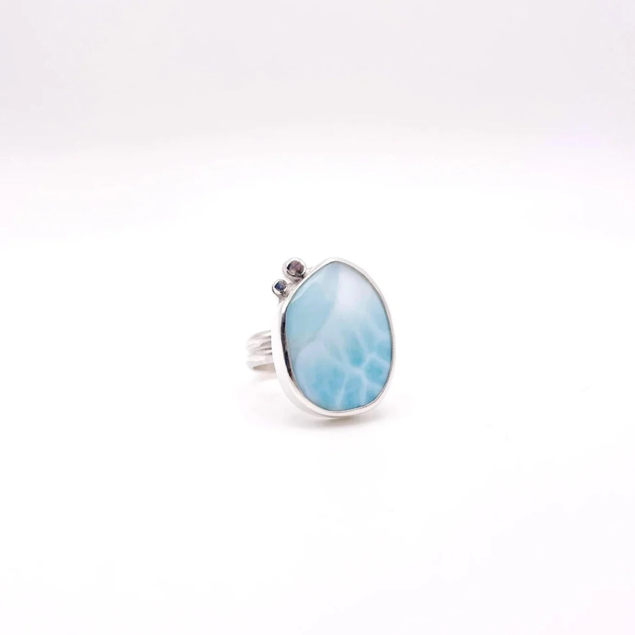 Multi - Gemstone Rings with a Rainbow of ColorsFreeform Larimar Ring | Size 8