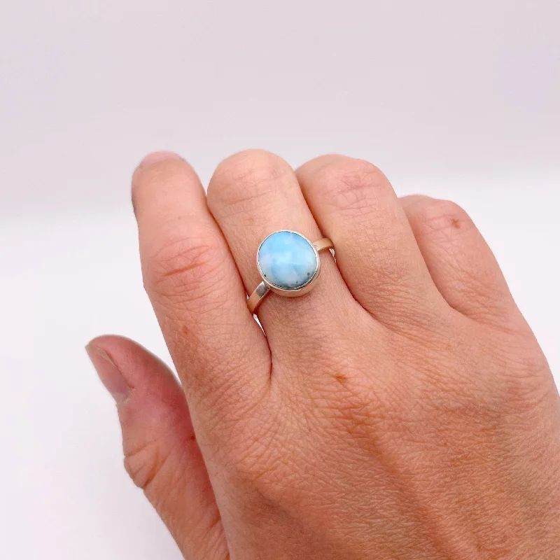 Sapphire Gemstone Rings in a Cathedral SettingMini Larimar Ring No. 06 | Size 10