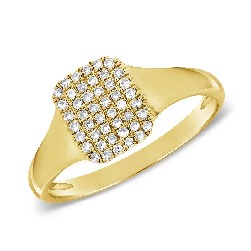 Three - Stone Diamond Rings with Princess - Cut DiamondsJoelle Diamond Pave Signet Pinky Ring 14k Gold 1/10 ct. TDW