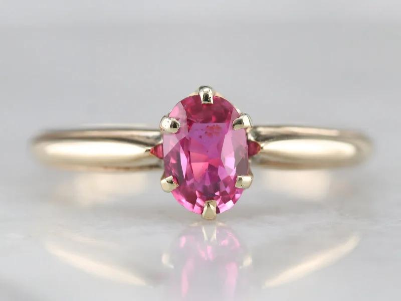 Pink Ceylon Sapphire Solitaire Ring