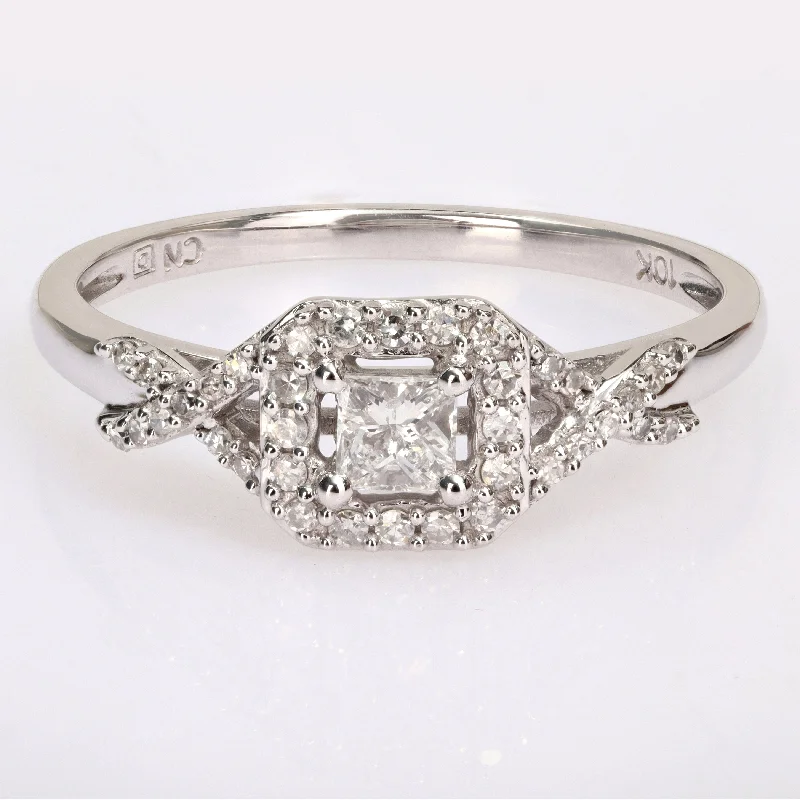 Custom - Designed Diamond Rings to Reflect Your PersonalityMiadora 10k White Gold 1/3ct TDW Diamond Halo Crossover Engagement Ring