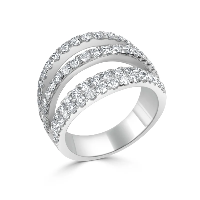 Halo - Style Diamond Rings with Smaller Accent DiamondsDiamond Band 1 1/2 CT TDW 18K Gold Ring by Joelle Jewelry