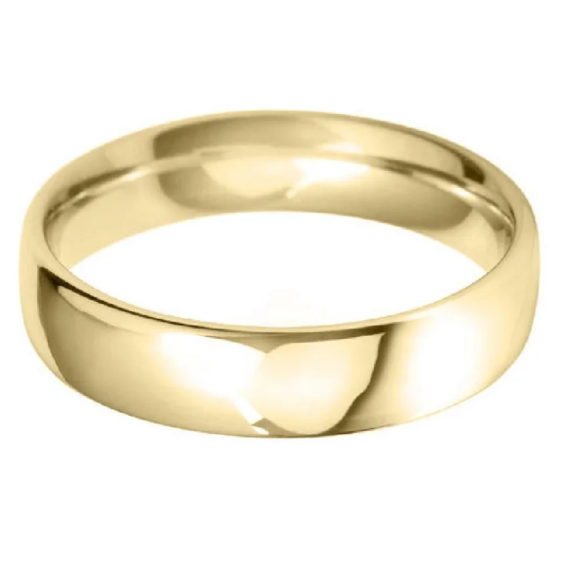 Comfort - Fit Wedding Bands for All - Day Wear18ct Yellow Gold 5mm Classic Court Gents Wedding Ring