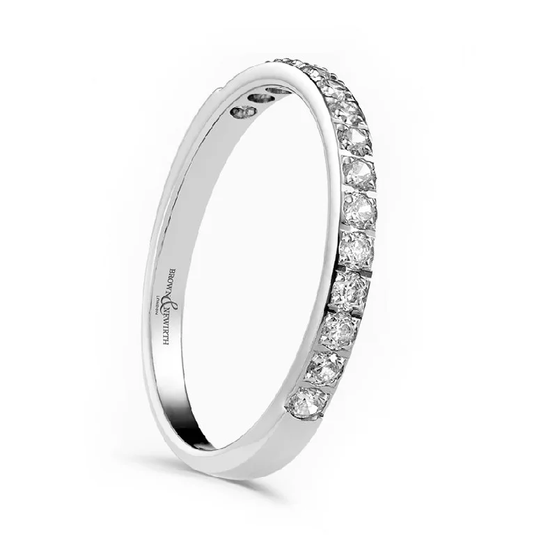 Two - Tone Wedding Bands in Gold and PlatinumPlatinum 0.25ct Round Brilliant Cut Diamond Grain Set Half Eternity Ring