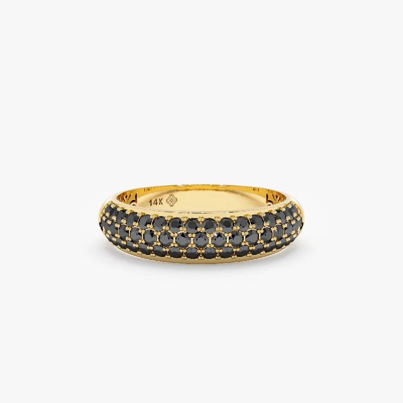 Two - Tone Wedding Bands in Gold and PlatinumRound Black Diamond Half Eternity Ring, Alejandra