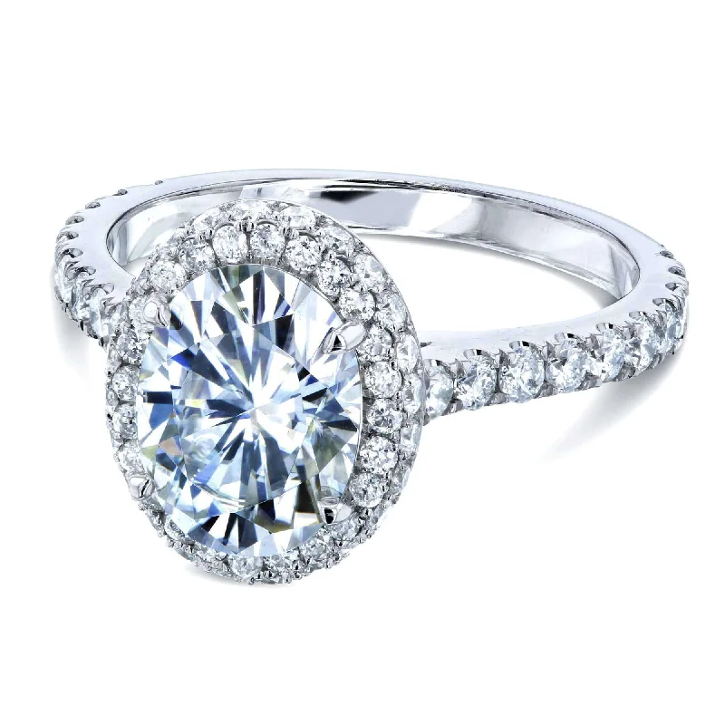 Oval Forever One Moissanite Drop Halo Ring