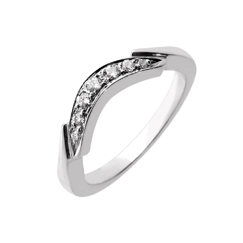 Wedding Bands with Micro - Pave Diamond Accents2mm Shaped Diamond Wedding Band