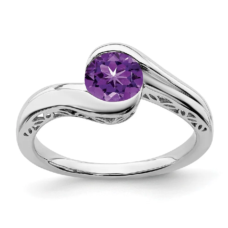 Ruby Gemstone Rings with Diamond Accents10k White Gold Amethyst Bypass Ring