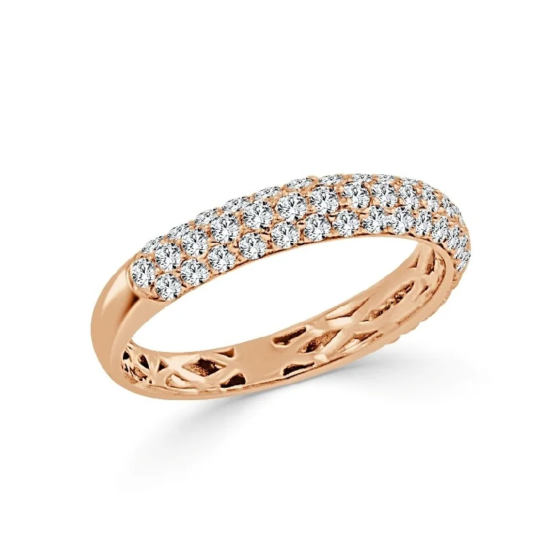 Vintage - Inspired Diamond Rings with Filigree WorkJoelle Diamond Double Row Ring 14k Gold 1/2 Way Around Band 7/8 ct TDW