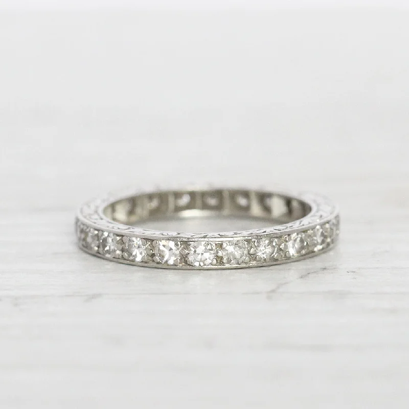 Custom - Engraved Wedding Bands with a Special MessageArt Deco 0.60 Carat Diamond Full Eternity Engraved Band