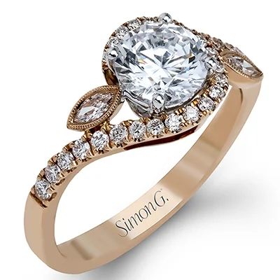 Vintage - Inspired Diamond Rings with Filigree WorkEngagement Ring in 18k Gold with Diamonds