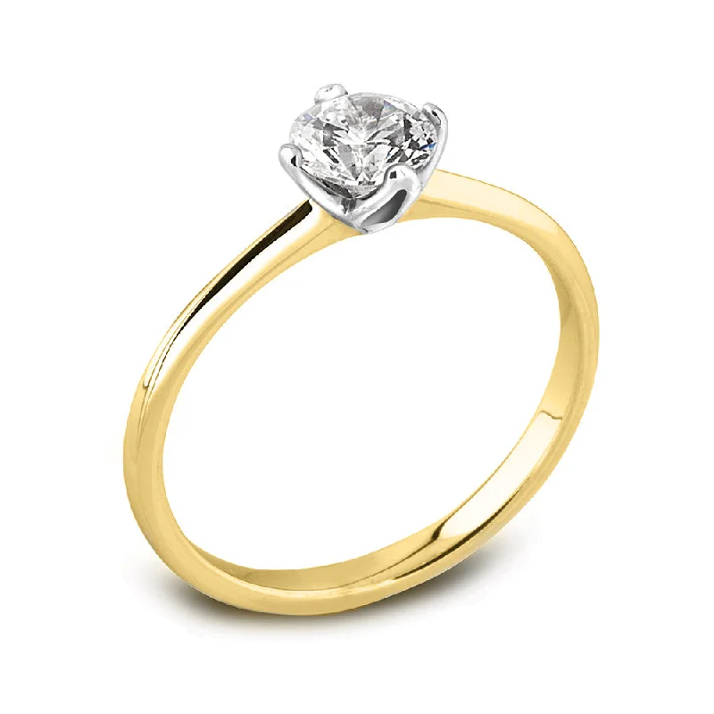 Custom - Designed Diamond Rings to Reflect Your PersonalityThe Lotus 18ct Yellow Gold And Platinum Round Brilliant Cut Diamond Solitaire Engagement Ring