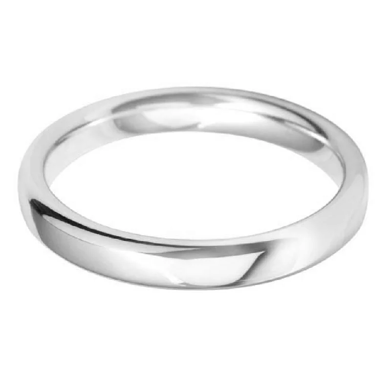 Comfort - Fit Wedding Bands for All - Day WearPlatinum 3mm Classic Court Ladies Wedding Ring