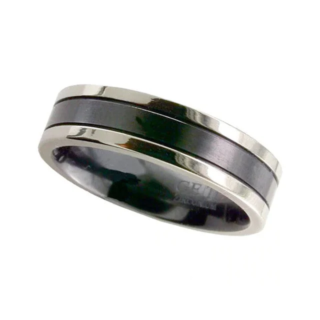 Custom - Engraved Wedding Bands with a Special MessageZirconium Ring - 4018grb