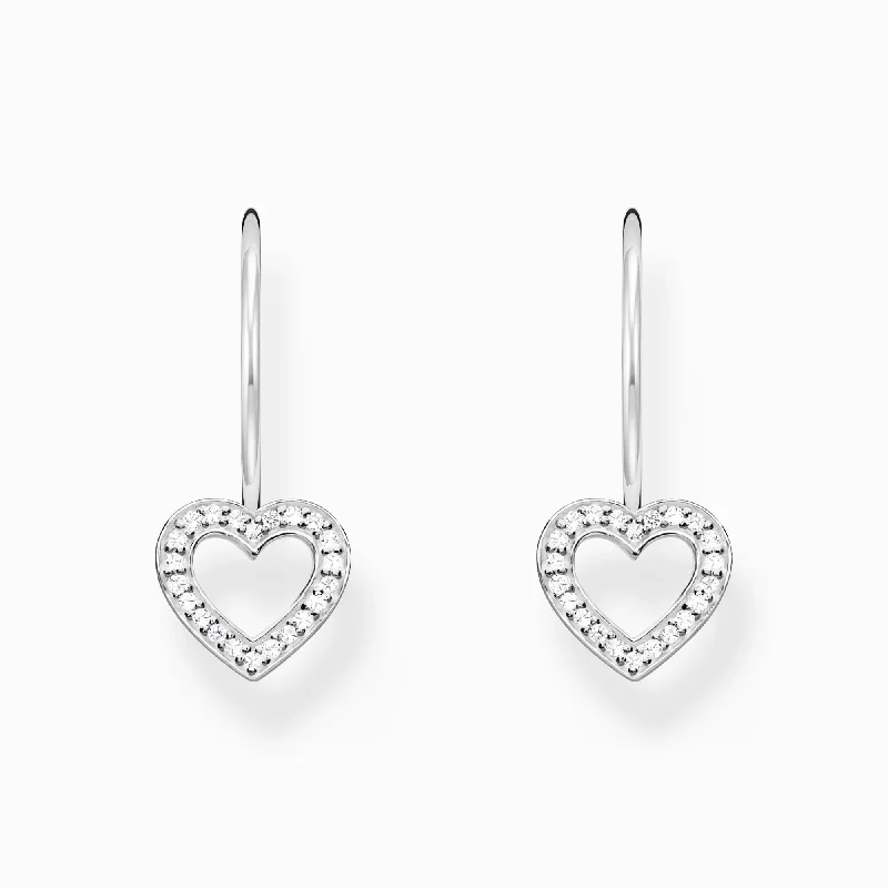 Wedding Bands with Micro - Pave Diamond AccentsThomas Sabo Sterling Silver Heart White Zirconia Earrings