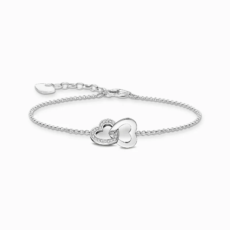 Two - Tone Wedding Bands in Gold and PlatinumThomas Sabo Sterling Silver Intertwined Hearts Bracelet