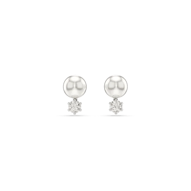 Custom - Engraved Wedding Bands with a Special MessageSwarovski Matrix Rhodium Plated Crystal Pearl Earrings