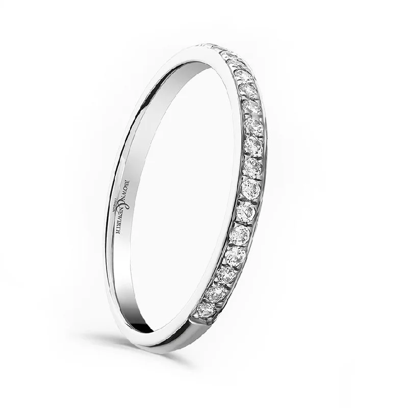 Comfort - Fit Wedding Bands for All - Day WearPlatinum 0.15ct Round Brilliant Cut Diamond Grain Set Half Eternity Ring