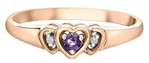 Emerald Gemstone Rings with Filigree - Bordered SettingsRose Gold Amethyst, Diamond Ring.