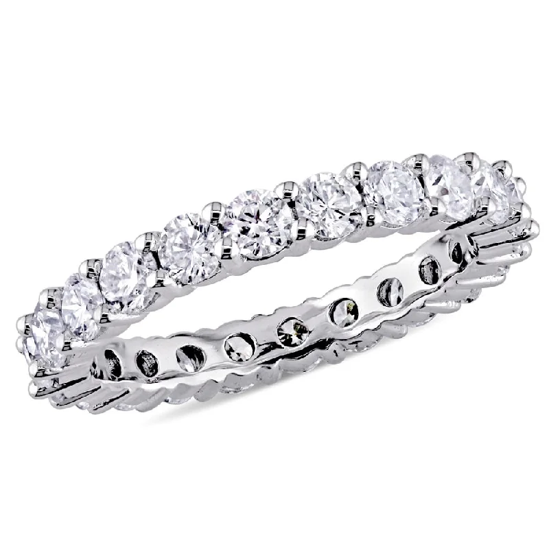 Halo - Style Diamond Rings with Smaller Accent DiamondsMiadora 14k White Gold 2ct TDW Diamond Eternity Band Ring