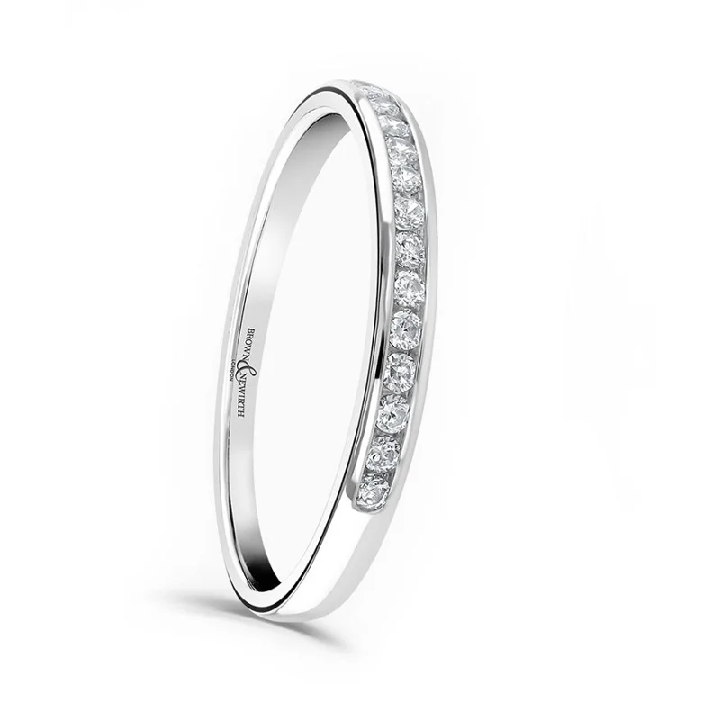 Two - Tone Wedding Bands in Gold and PlatinumPlatinum 0.15ct Round Brilliant Cut Diamond Channel Set Half Eternity Ring