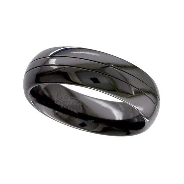 Custom - Engraved Wedding Bands with a Special MessageZirconium Ring - 4004GB