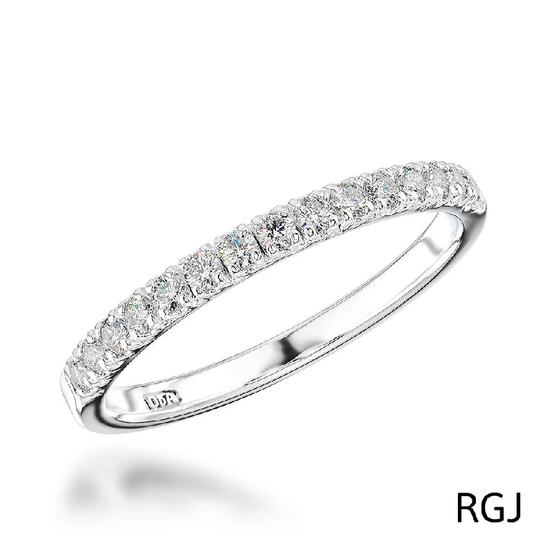 Two - Tone Wedding Bands in Gold and PlatinumThe Skye Eternity Platinum Round Brilliant Cut Diamond Half Eternity Ring