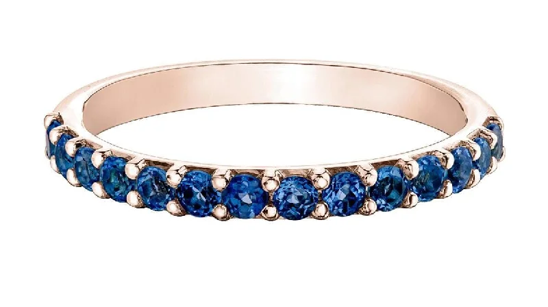 Amethyst Gemstone Rings in a Vintage - Style SettingRose Gold Created Blue Sapphire Band.